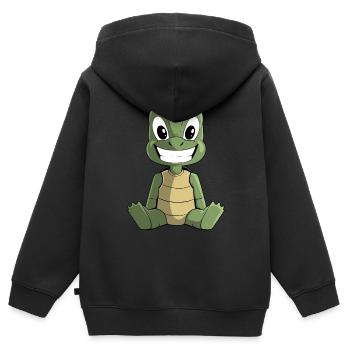 Süße Schildkröte - Kinder Premium Organic Zip Hoodie - Schwarz - Hinten - AI Model Kid Male (0cm)