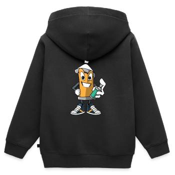 Lustige Cartoon Spraydose - Sprayer - Kinder Premium Organic Zip Hoodie - Schwarz - Hinten - AI Model Kid Male (0cm)