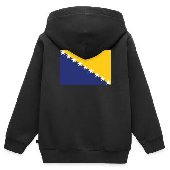 Drapeau officiel de la Bosnie Fierté du pays de Bosnie - Sweat Premium à capuche zippé enfant bio - noir - Dos - AI Model Kid Male (0cm)