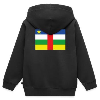 Offizielle Flagge der Zentralafrikanischen Republik Afrika - Kinder Premium Organic Zip Hoodie - Schwarz - Hinten - AI Model Kid Male (0cm)