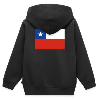 Offizielle Chile Flagge Chilen Country Pride - Kinder Premium Organic Zip Hoodie - Schwarz - Hinten - AI Model Kid Male (0cm)