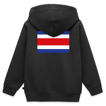 Drapeau officiel du Costa Rica Costa Rican Country Pride - Sweat Premium à capuche zippé enfant bio - noir - Dos - AI Model Kid Male (0cm)
