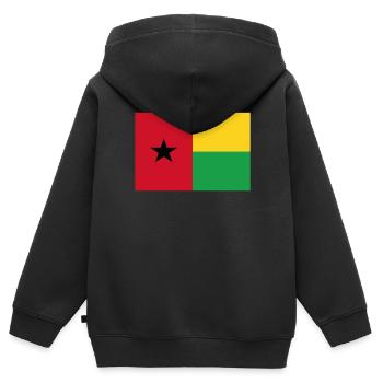 Drapeau officiel de la Guinée Fierté du pays guinéen - Sweat Premium à capuche zippé enfant bio - noir - Dos - AI Model Kid Male (0cm)