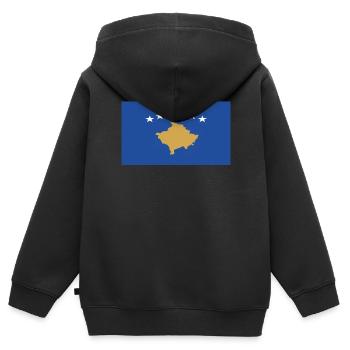 Offizielle Kosovo Flagge Kosovar Country Pride - Kinder Premium Organic Zip Hoodie - Schwarz - Hinten - AI Model Kid Male (0cm)