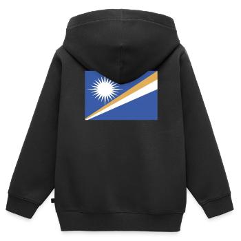 Pays officiel des Îles Marshall Flag Islanders - Sweat Premium à capuche zippé enfant bio - noir - Dos - AI Model Kid Male (0cm)