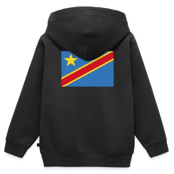 Offizielle Flagge der Demokratischen Republik Kongo - Kinder Premium Organic Zip Hoodie - Schwarz - Hinten - AI Model Kid Male (0cm)