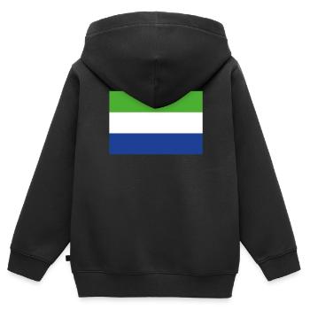 Offizielle Sierra Leone Flagge Sierra Leonian Land - Kinder Premium Organic Zip Hoodie - Schwarz - Hinten - AI Model Kid Male (0cm)