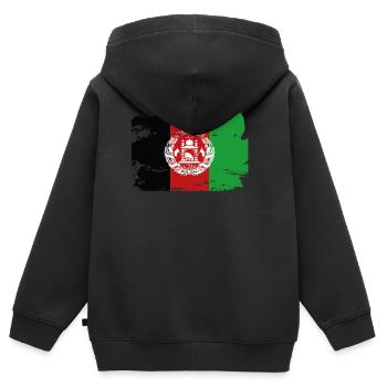 Offizielle Afghanistan Flagge Afghanistan Land - Kinder Premium Organic Zip Hoodie - Schwarz - Hinten - AI Model Kid Male (0cm)