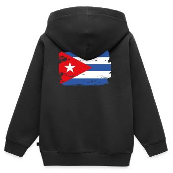 Drapeau officiel de Cuba Cuban Country Pride Vintage - Sweat Premium à capuche zippé enfant bio - noir - Dos - AI Model Kid Male (0cm)