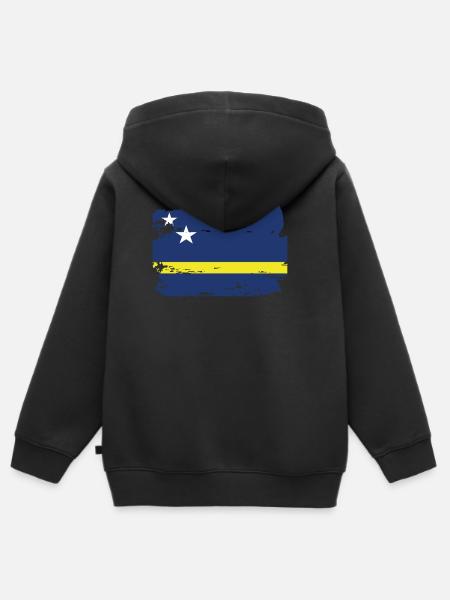 Drapeau officiel de Curaçao Curaçao Country Pride - Sweat Premium à capuche zippé enfant bio - noir