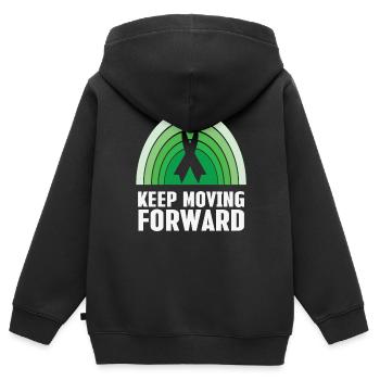 Weiter vorwärts Psychische Gesundheit Retro Vintage - Kinder Premium Organic Zip Hoodie - Schwarz - Hinten - AI Model Kid Male (0cm)