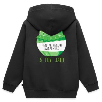 Mental Health Awareness ist meine Jam Mental Illness - Kinder Premium Organic Zip Hoodie - Schwarz - Hinten - AI Model Kid Male (0cm)