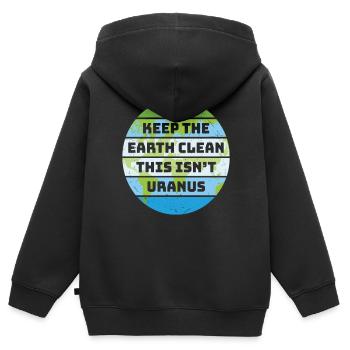 Halten Sie die Erde sauber, das ist nicht Uranus-Erde - Kinder Premium Organic Zip Hoodie - Schwarz - Hinten - AI Model Kid Male (0cm)