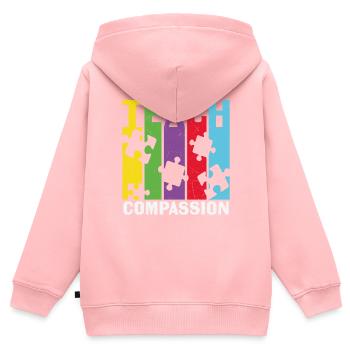 Lehren Sie Mitgefühl Mitgefühl Zitate - Kinder Premium Organic Zip Hoodie - Rosa - Hinten - AI Model Kid Female (0cm)