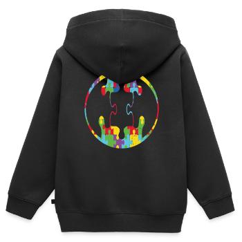 Akzeptieren Sie den Unterschied motivierende Zitate - Kinder Premium Organic Zip Hoodie - Schwarz - Hinten - AI Model Kid Male (0cm)
