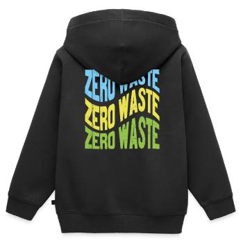 Zero Waste Motivationsangebote - Kinder Premium Organic Zip Hoodie - Schwarz - Hinten - AI Model Kid Male (0cm)