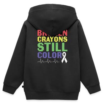 Brechen Sie das Stigma Talk über psychische Gesundheit - Kinder Premium Organic Zip Hoodie - Schwarz - Hinten - AI Model Kid Male (0cm)