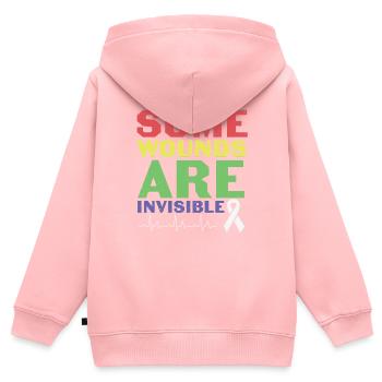 Nicht jede Behinderung ist sichtbar psychische Gesundheit - Kinder Premium Organic Zip Hoodie - Rosa - Hinten - AI Model Kid Female (0cm)