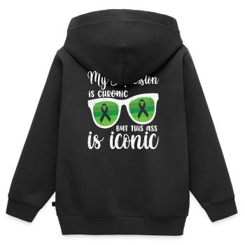 Eff Meine Angst Angst Zitate - Kinder Premium Organic Zip Hoodie - Schwarz - Hinten - AI Model Kid Male (0cm)