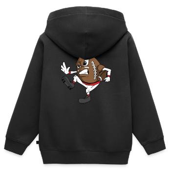 Quarterback receveur du Wild de football américain - Sweat Premium à capuche zippé enfant bio - noir - Dos - AI Model Kid Male (0cm)