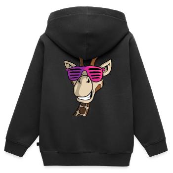 Giraffe niedliches Geschenk Giraffenkopf Tier Zoo - Kinder Premium Organic Zip Hoodie - Schwarz - Hinten - AI Model Kid Male (0cm)