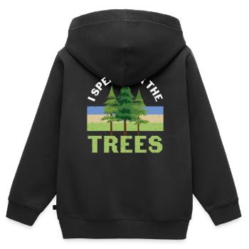 I Speak For The Trees Tree Protection - Kids Premium Organic Zip-up Hoodie - black - Back - AI Model Kid Male (0cm)