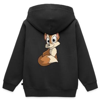Niedlicher Cartoon Fuchs - Kinder Premium Organic Zip Hoodie - Schwarz - Hinten - AI Model Kid Male (0cm)