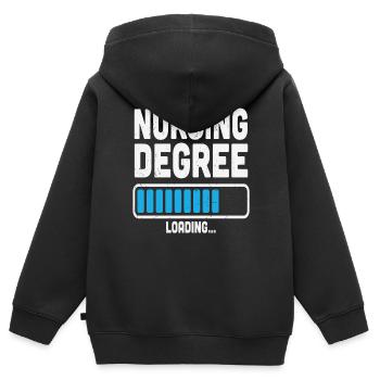 Pflegegrad Laden Pflegeangebote - Kinder Premium Organic Zip Hoodie - Schwarz - Hinten - AI Model Kid Male (0cm)