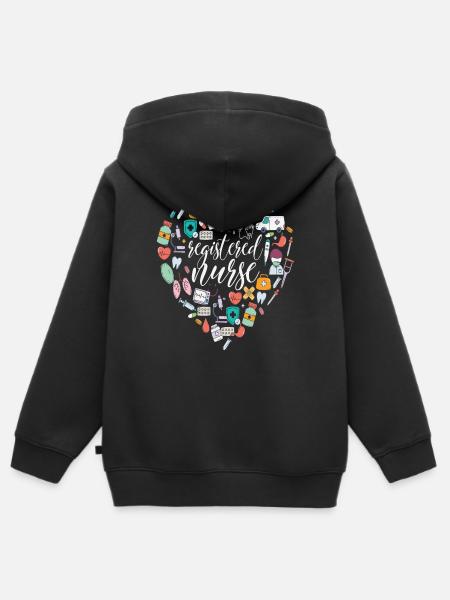 Citations d’infirmières infirmières autorisées - Sweat Premium à capuche zippé enfant bio - noir