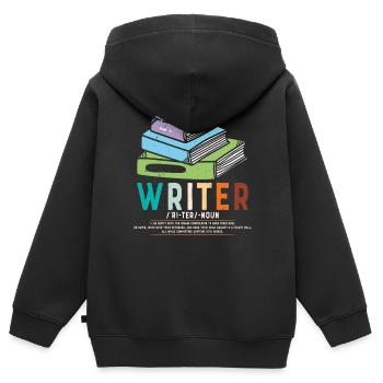 Autorenzitate - Kinder Premium Organic Zip Hoodie - Schwarz - Hinten - AI Model Kid Male (0cm)