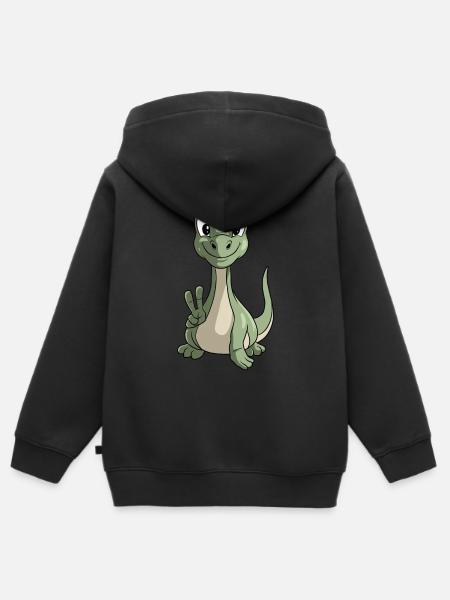 Brachiosaurus Dinosaurier - Kinder Premium Organic Zip Hoodie - Schwarz