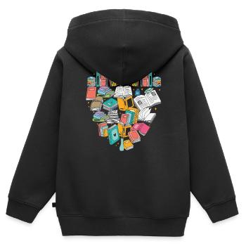 Bücher Lover Writer Zitate - Kinder Premium Organic Zip Hoodie - Schwarz - Hinten - AI Model Kid Male (0cm)