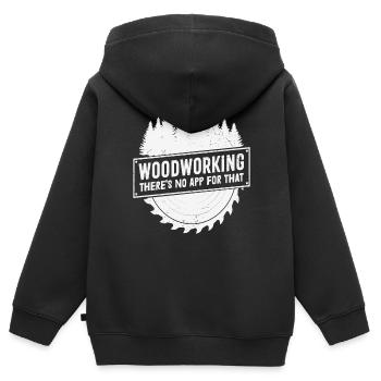 Travail du bois Il n’y a pas d’application pour cela - Sweat Premium à capuche zippé enfant bio - noir - Dos - AI Model Kid Male (0cm)