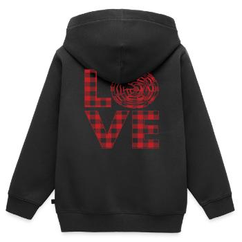 Love Woods Zitate - Kinder Premium Organic Zip Hoodie - Schwarz - Hinten - AI Model Kid Male (0cm)