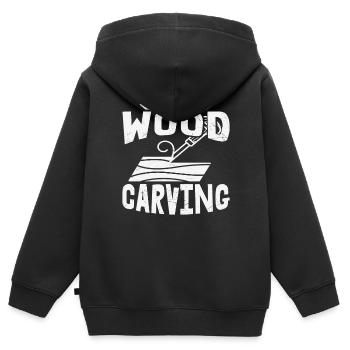 Je préfère être sculpteur sur bois sculpteur sur bois - Sweat Premium à capuche zippé enfant bio - noir - Dos - AI Model Kid Male (0cm)