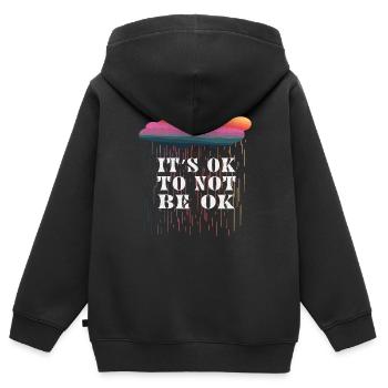 C’est ok de ne pas être ok - Sweat Premium à capuche zippé enfant bio - noir - Dos - AI Model Kid Male (0cm)