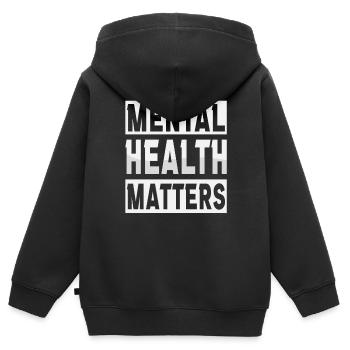 Mental Helth Matters - Kids Premium Organic Zip-up Hoodie - black - Back - AI Model Kid Male (0cm)