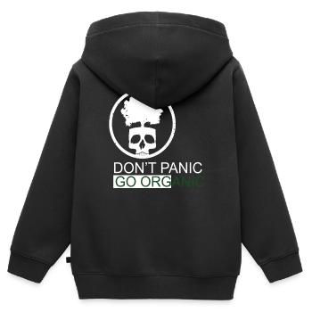 Ne paniquez pas Allez Bio Citations Bio - Sweat Premium à capuche zippé enfant bio - noir - Dos - AI Model Kid Male (0cm)