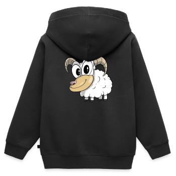 Jakobschaf Moutons de montagne Moutons - Sweat Premium à capuche zippé enfant bio - noir - Dos - AI Model Kid Male (0cm)