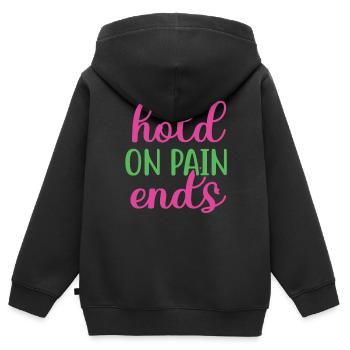 Hold On-pain-ends Mental Health - Kids Premium Organic Zip-up Hoodie - black - Back - AI Model Kid Male (0cm)