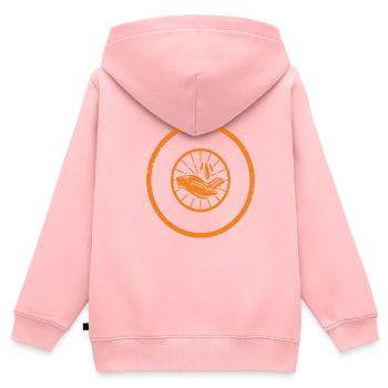 Bespaar waterbesparende offertes - Kinder Premium zip hoodie biologisch - roze - Achter - AI Model Kid Female (0cm)