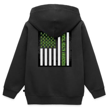 Bewusstsein für psychische Gesundheit Aufklärung über psychische - Kinder Premium Organic Zip Hoodie - Schwarz - Hinten - AI Model Kid Male (0cm)