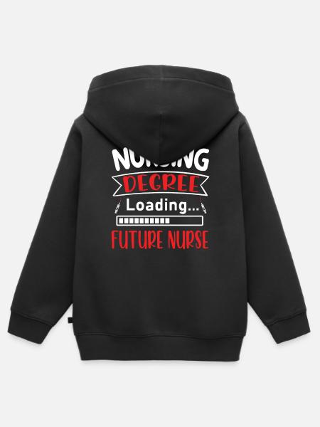 Diplôme en soins infirmiers Chargement Citations en soins infirmiers - Sweat Premium à capuche zippé enfant bio - noir