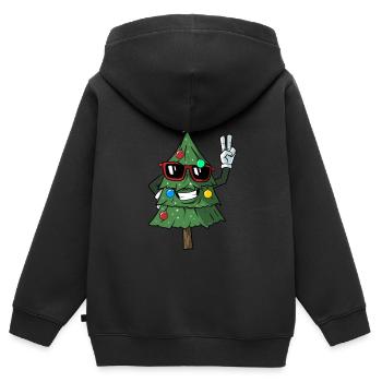 Christmas - Cool Christmas Tree - Kids Premium Organic Zip-up Hoodie - black - Back - AI Model Kid Male (0cm)