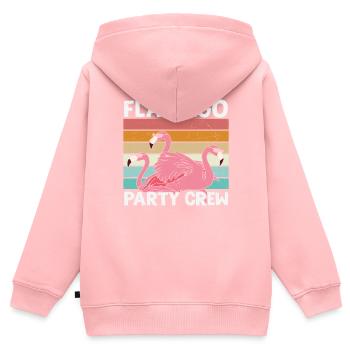 Flamingo Party Crew Flamingo Quotes - Kids Premium Organic Zip-up Hoodie - rose - Back - AI Model Kid Female (0cm)