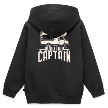 Road Trip Captain Road Trip Zitate - Kinder Premium Organic Zip Hoodie - Schwarz - Hinten - AI Model Kid Male (0cm)