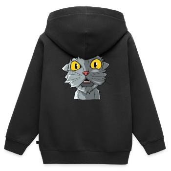Cat Cat Eyes Yellow Cats - Kids Premium Organic Zip-up Hoodie - black - Back - AI Model Kid Male (0cm)