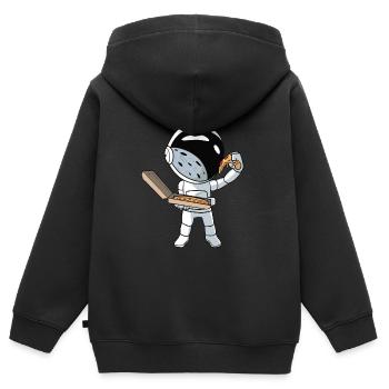 Pizza Astronaut - Kids Premium Organic Zip-up Hoodie - black - Back - AI Model Kid Male (0cm)