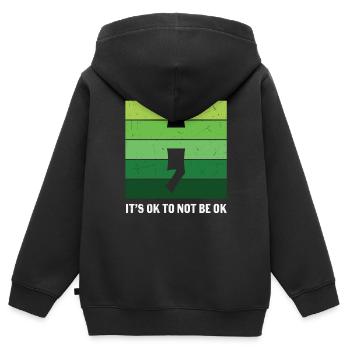 It's Ok To Not Be Ok Mental Health - Kids Premium Organic Zip-up Hoodie - black - Back - AI Model Kid Male (0cm)