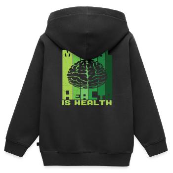 Psychische Gesundheit ist Gesundheit - Kinder Premium Organic Zip Hoodie - Schwarz - Hinten - AI Model Kid Male (0cm)